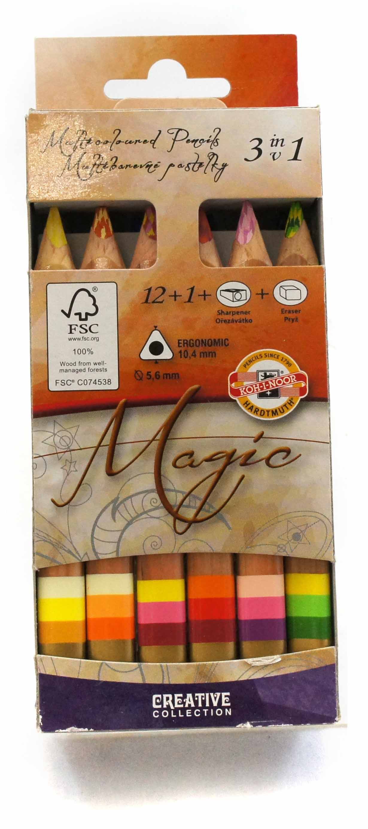 Lápis Multicolor Tri-Tone Estojo com 12 Unidades Koh-I-Noor