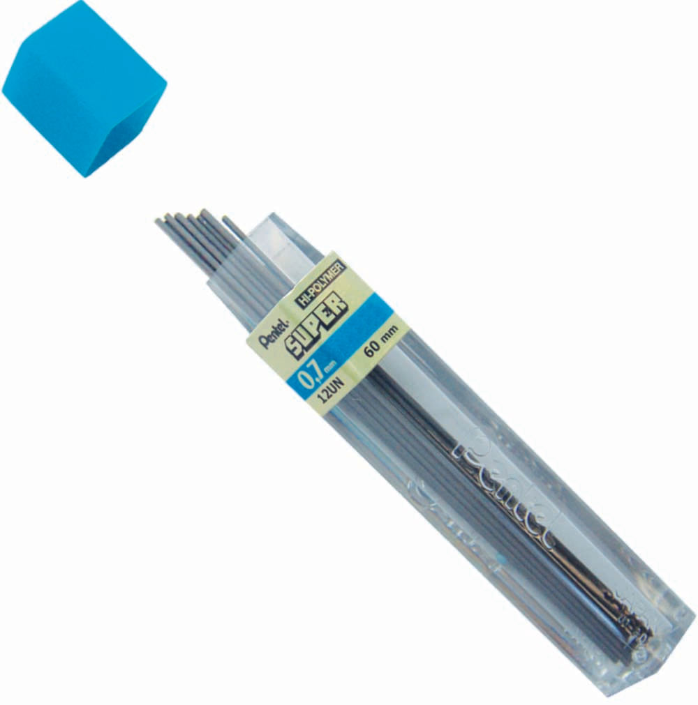 Grafite Hi-Polymer Super 0,7 mm Tubo C/12 Minas Pentel 4H