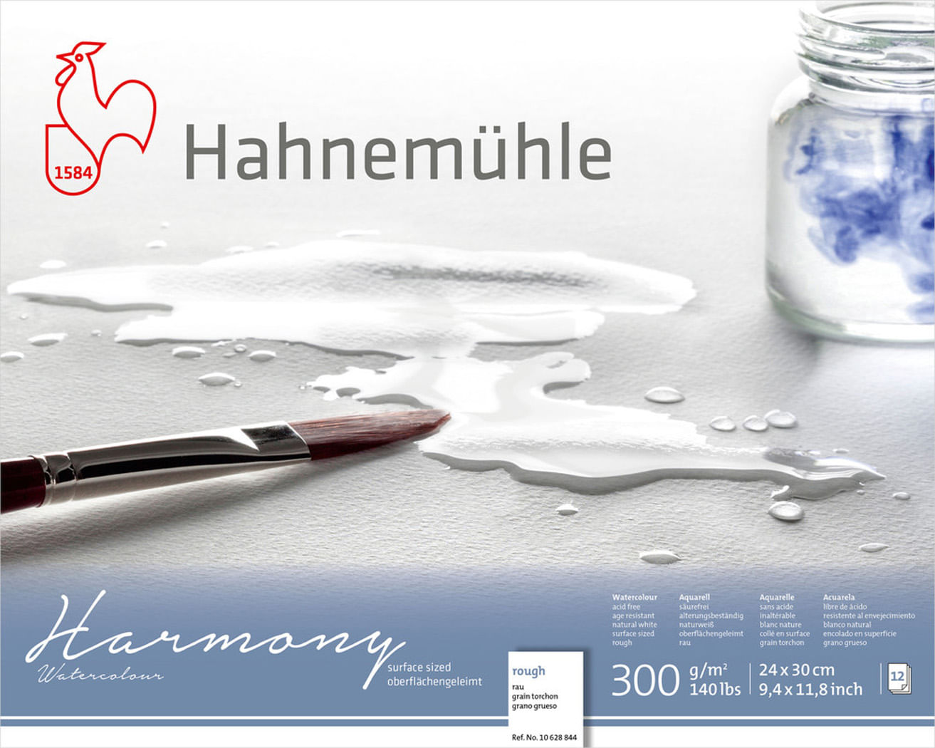 Bloco Aquarela Harmony 300 g/m² Torchon 24 x 30 cm com 12 Folhas Hahnemuhle