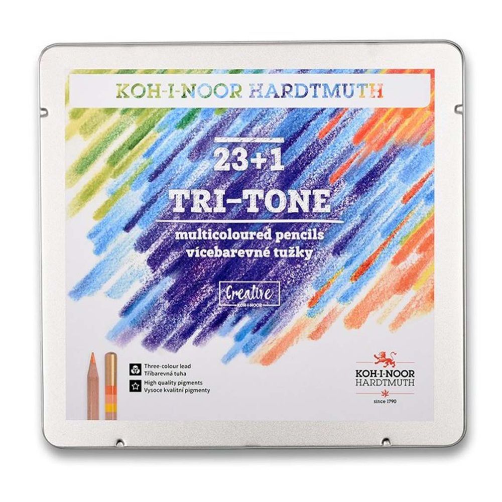 Lápis Multicolor Tri-Tone Estojo com 24 Unidades Koh-I-Noor - GrafittiArtes