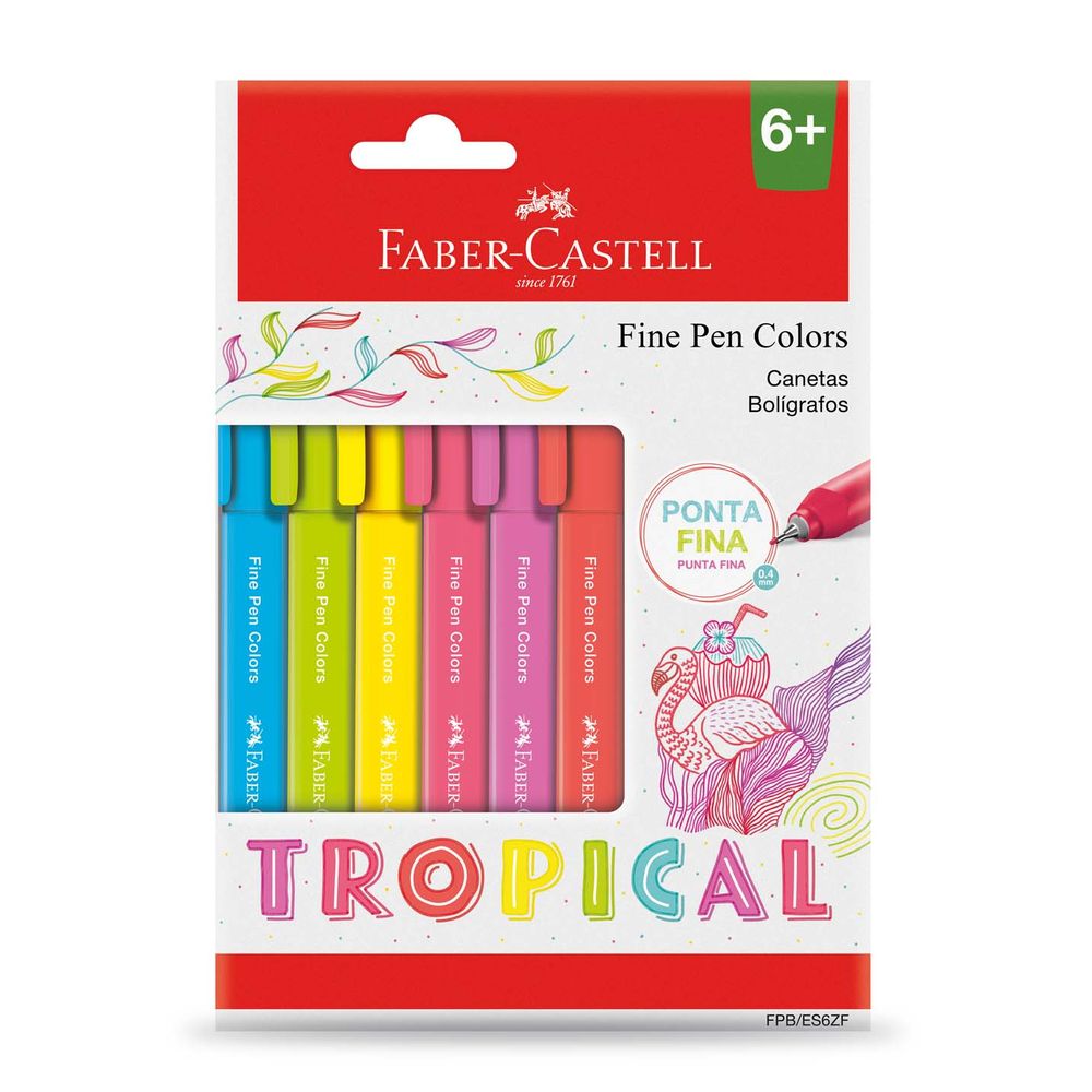 Kit desenho - canetinha 24 faber-castell + livro para colorir