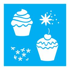 7898525722988_StencilOPA_STENCIL-14X14-1052-CUPCAKES_molde